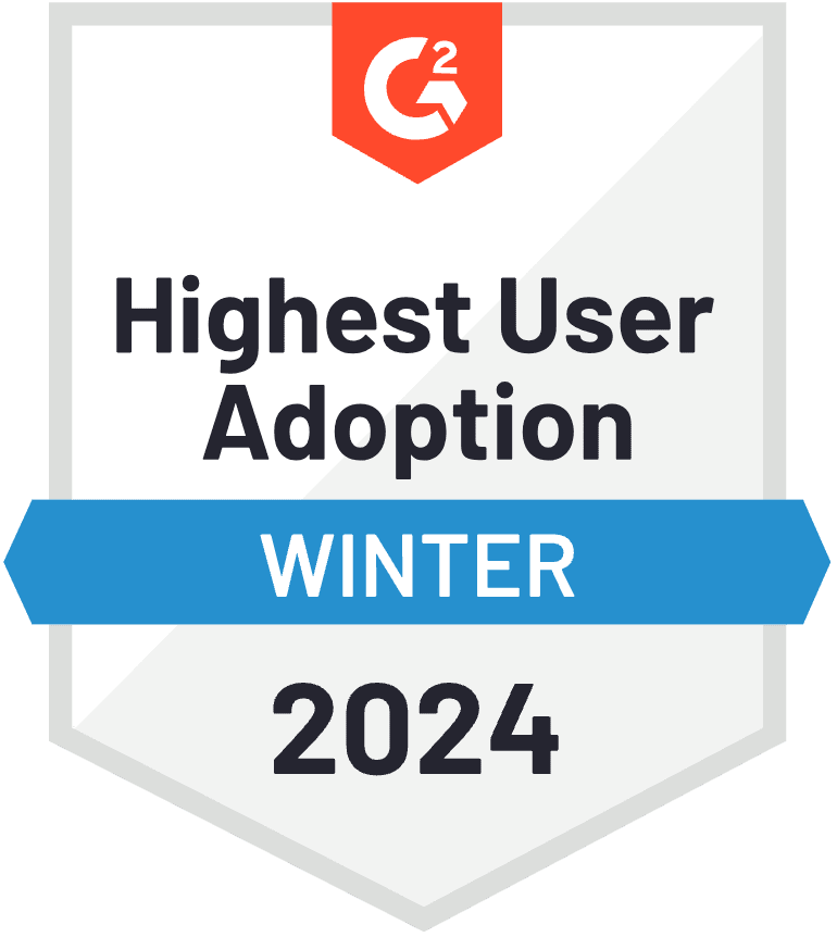 Plus fort taux d'adoption par les utilisateurs. Badge de logiciel de gestion de projets Hiver 2024