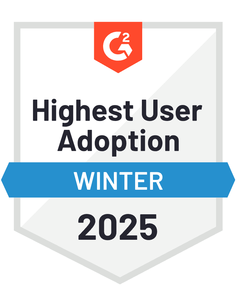 Plus fort taux d'adoption par les utilisateurs. Badge de logiciel de gestion de projets Hiver 2025