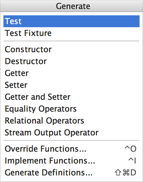 Code generation in tests