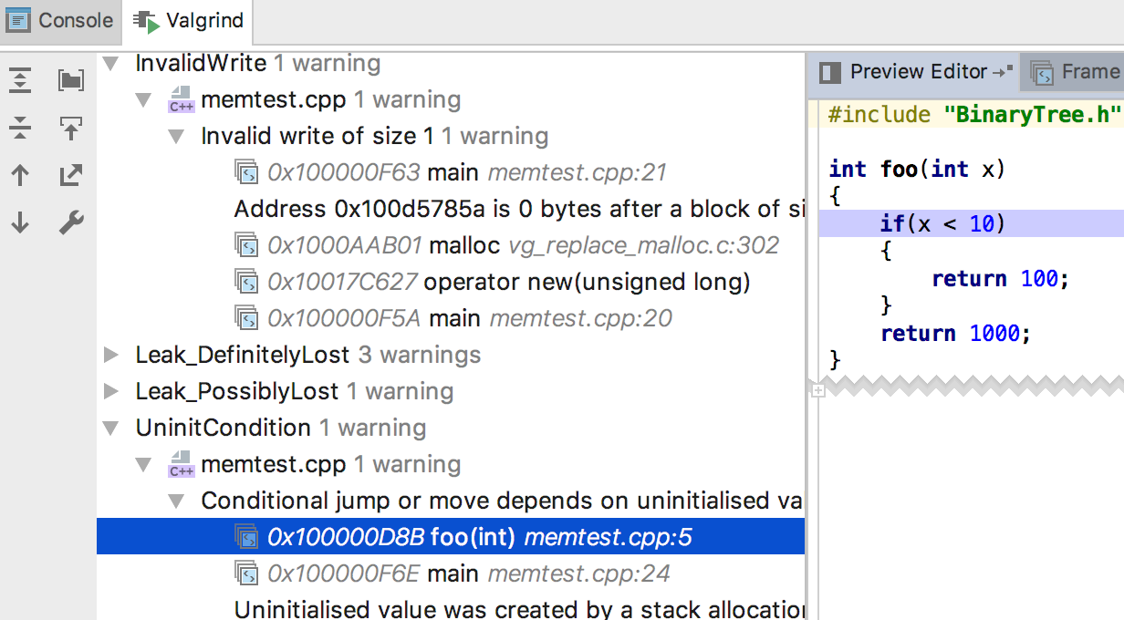 Valgrind Memcheck