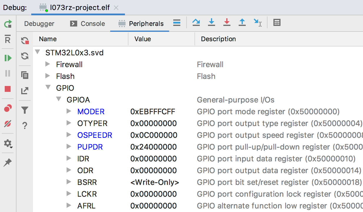 Peripheral register view on PIO debugger not updating - Debugging -  PlatformIO Community