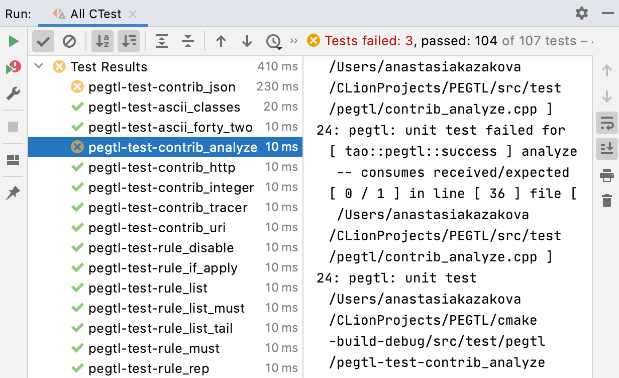 CTest のサポート