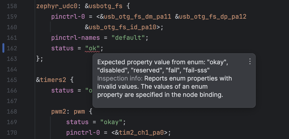 Comprobaciones de valores enum