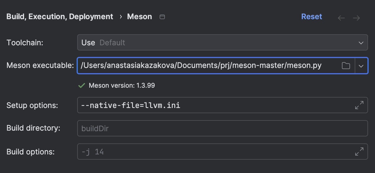 Configuración de Meson