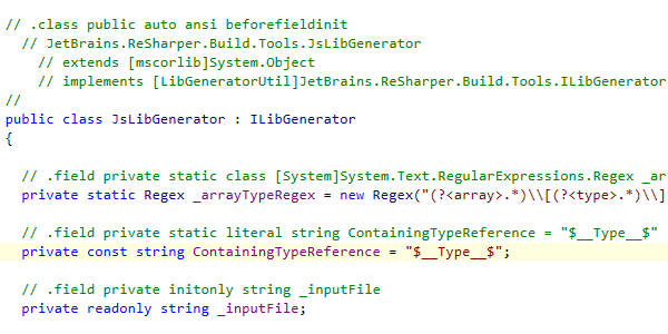 IL-Code, angezeigt in Form von C#-Kommentaren