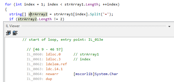 Visualizador de código IL no dotPeek