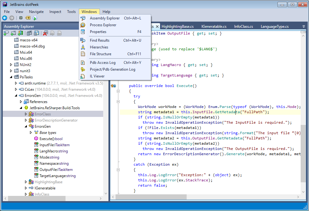 open a dll file in visual studio