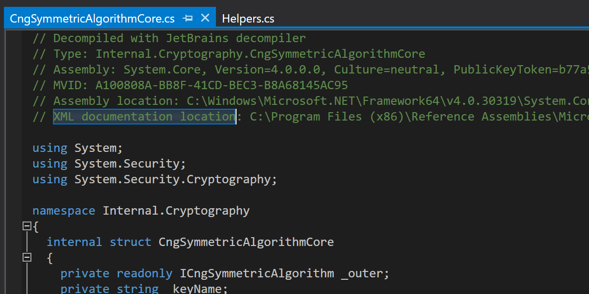 Commentaires de documentation XML