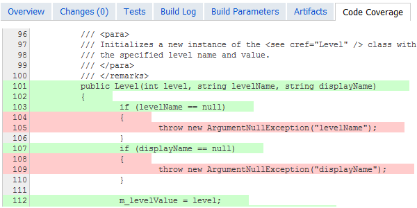 Mise en évidence de la couverture du code dans TeamCity dans le cadre de l'intégration continue