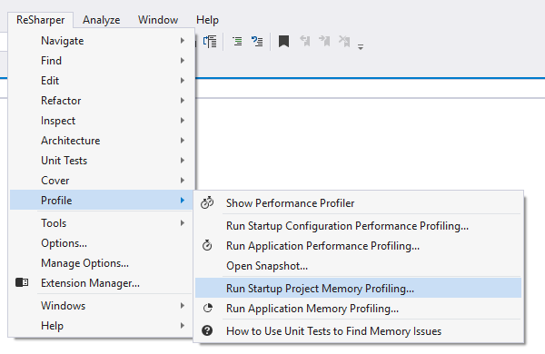 从 Visual Studio 运行 dotMemory