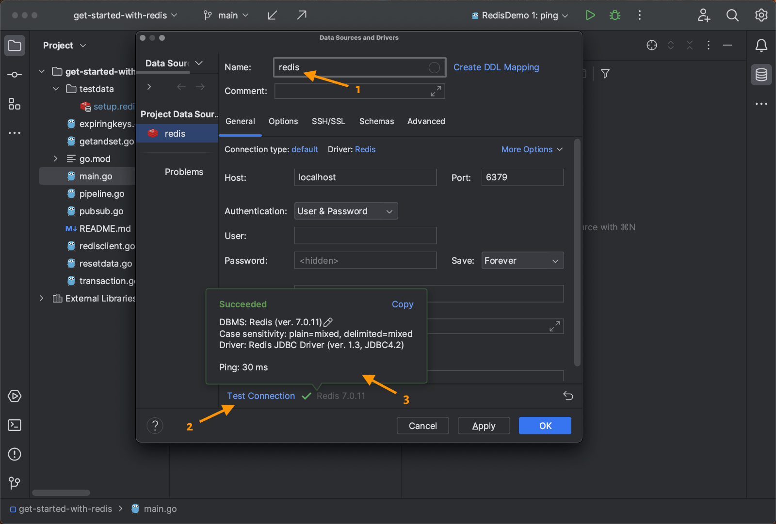 Configuring the Redis data source