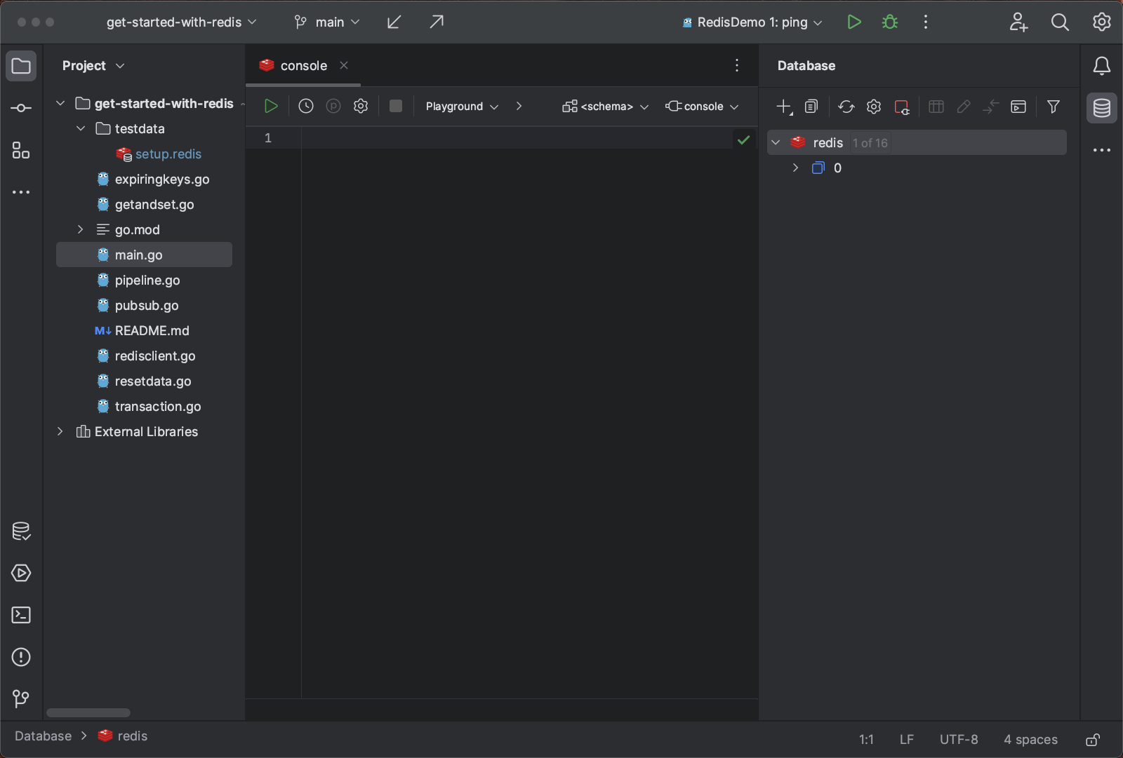 Database connection and console