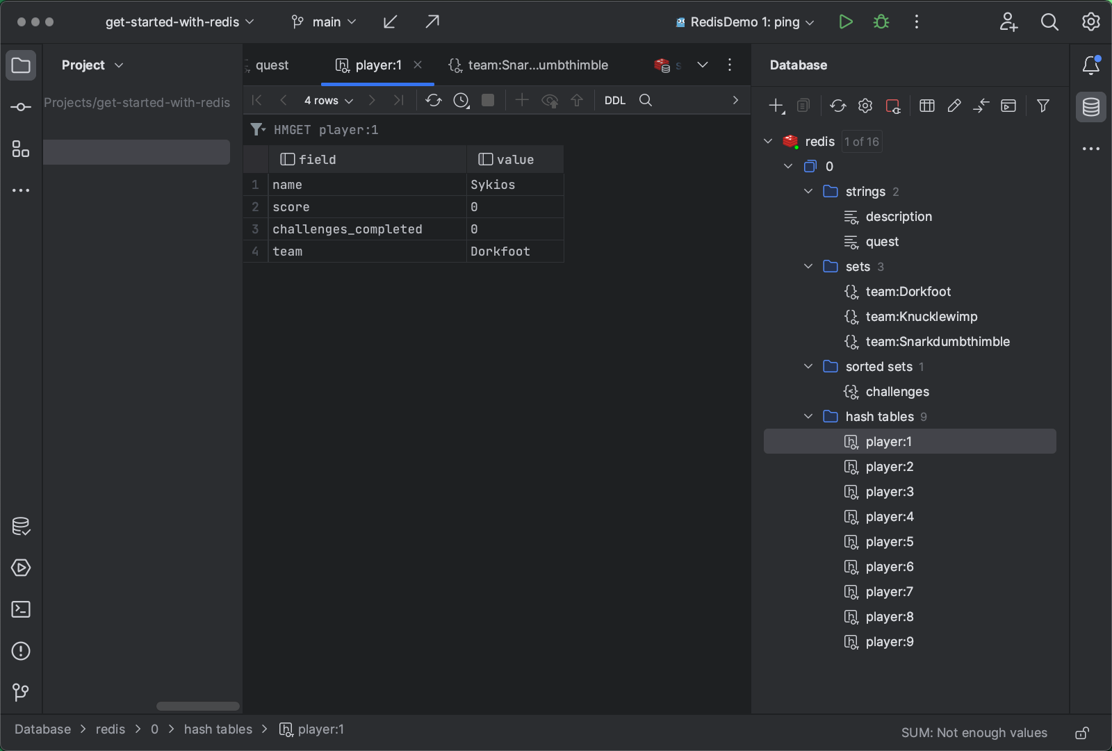 Inspecting the data set