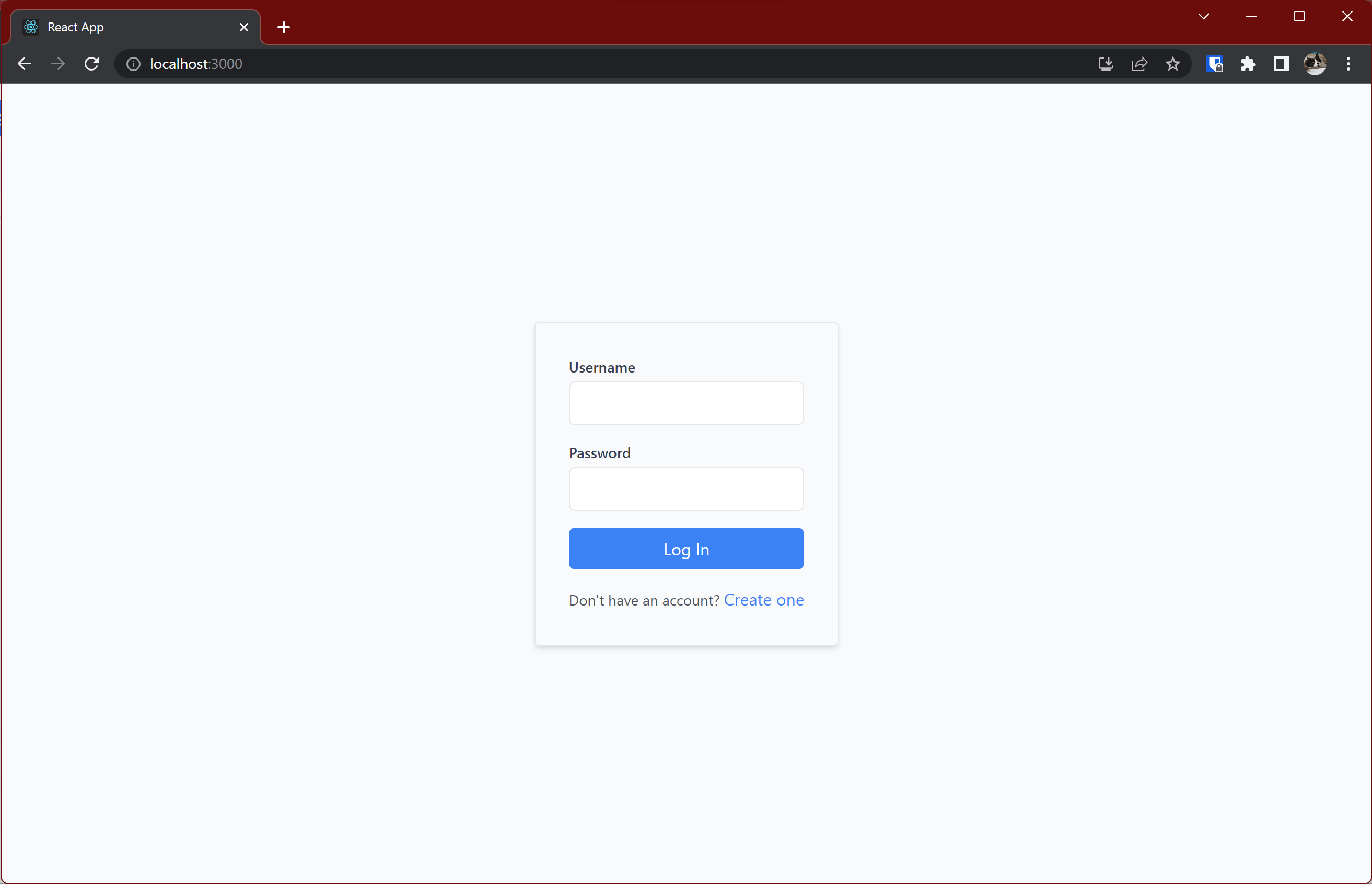 Login page