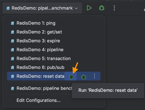 Resetting the data