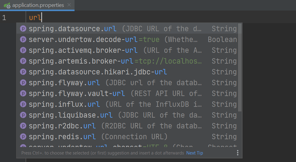 Application Properties URL