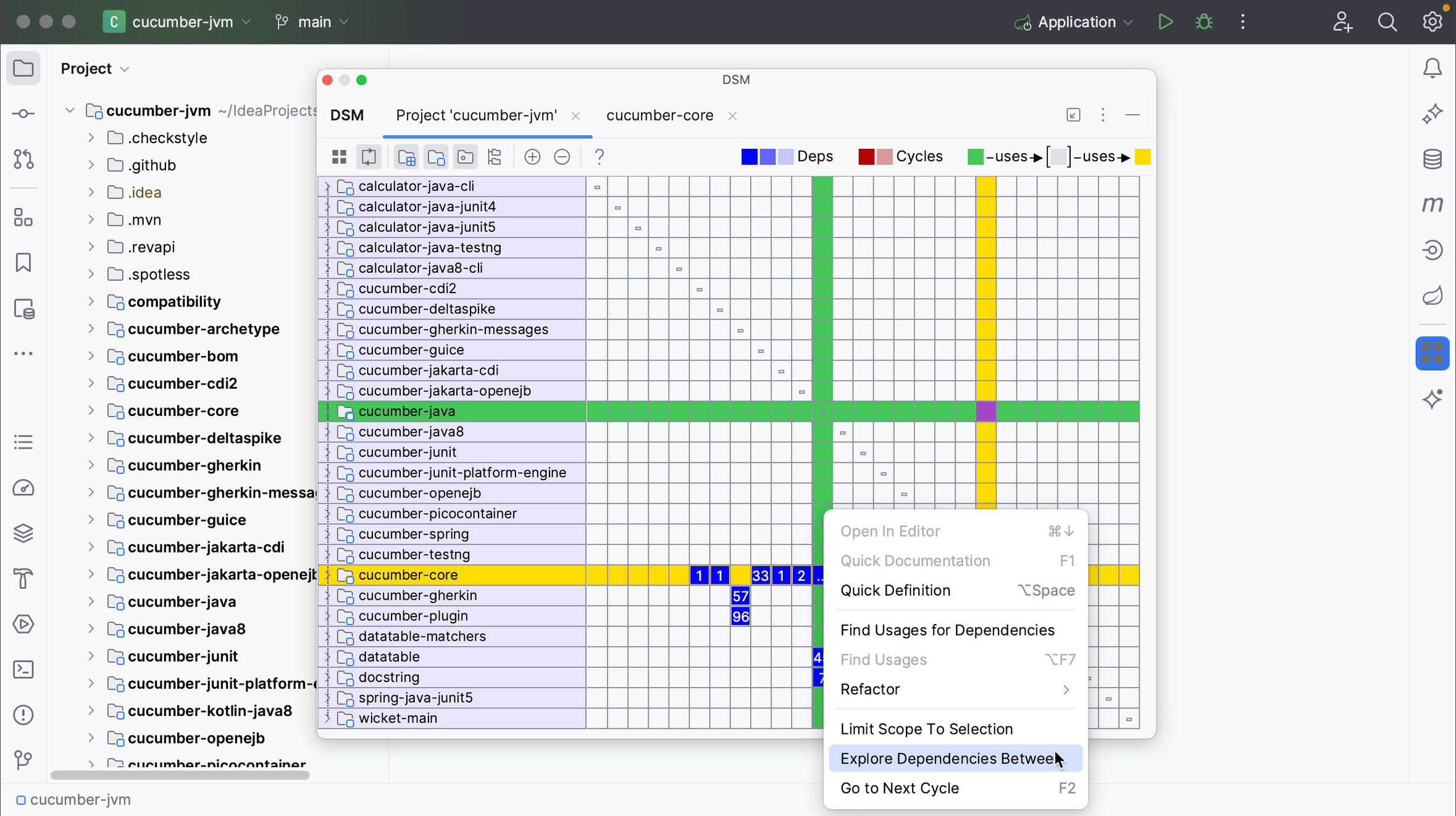 Dependency Matrix - Explore Dependencies Between