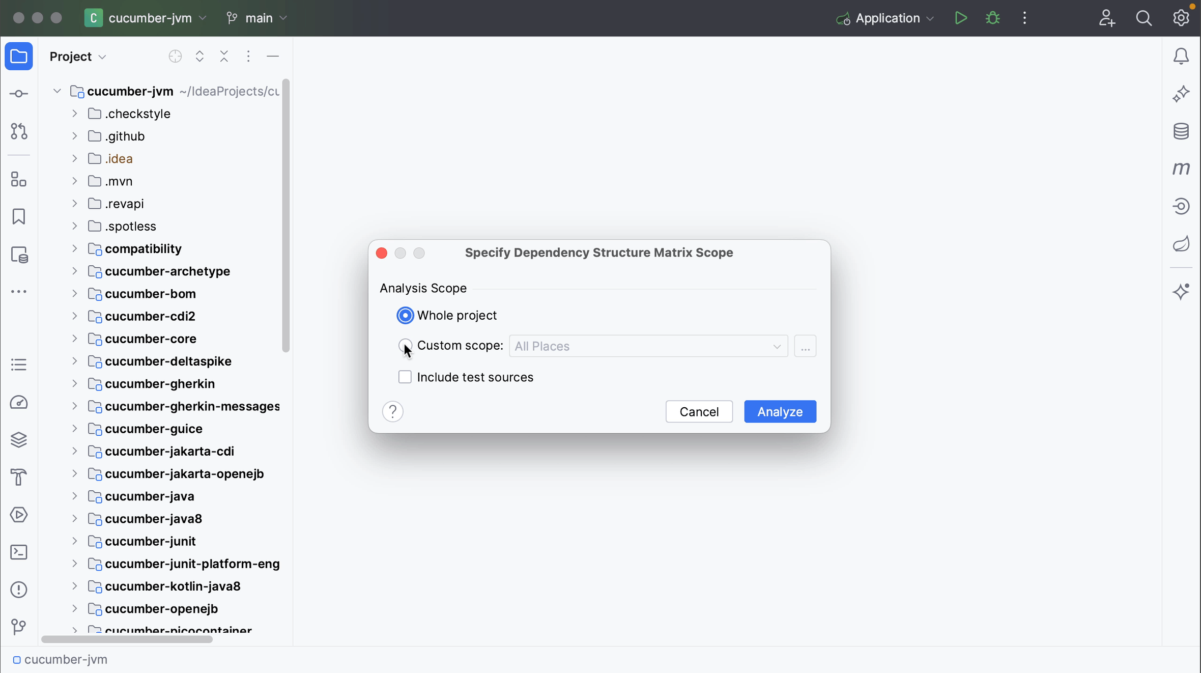 Dependency Matrix scope