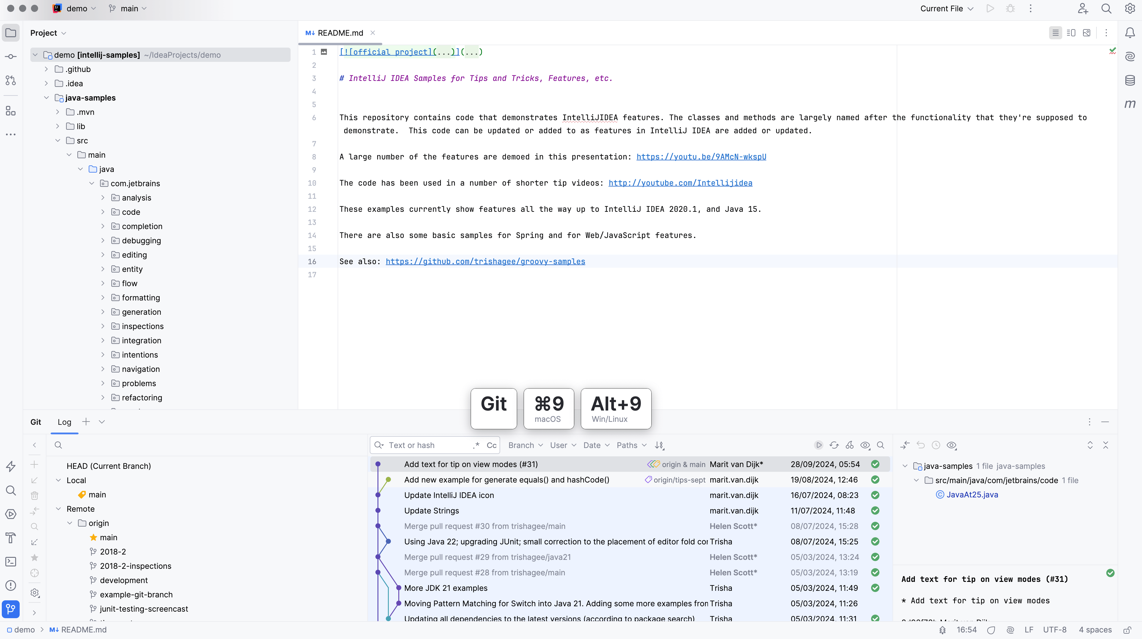 Git Log Tool Window