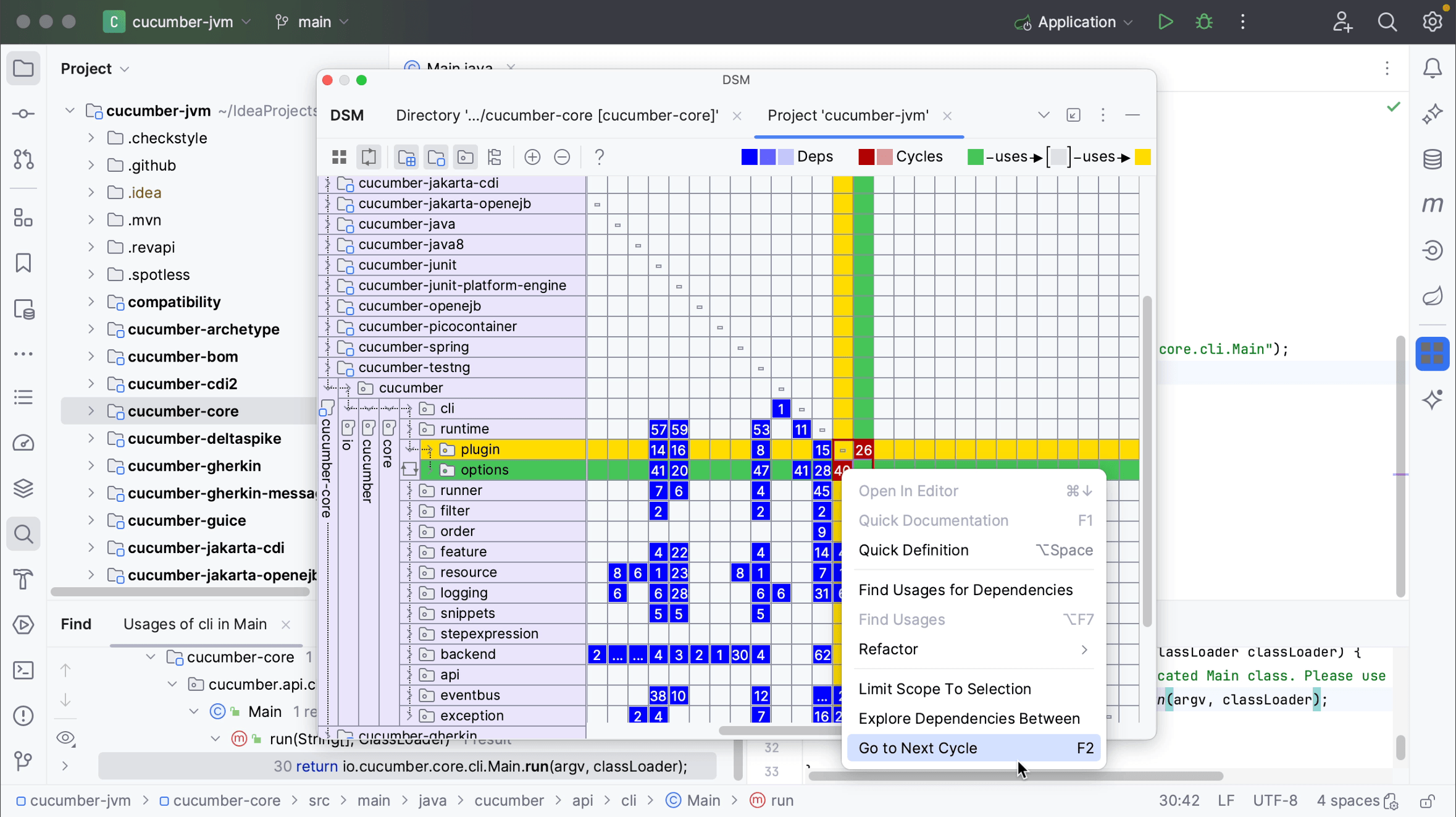 Dependency Matrix - Go to Next Cycle