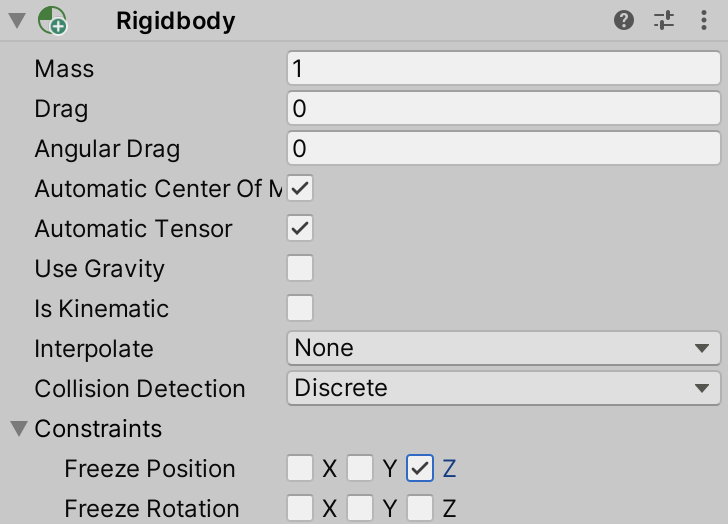 Add Rigidbody to asteroid GameObject