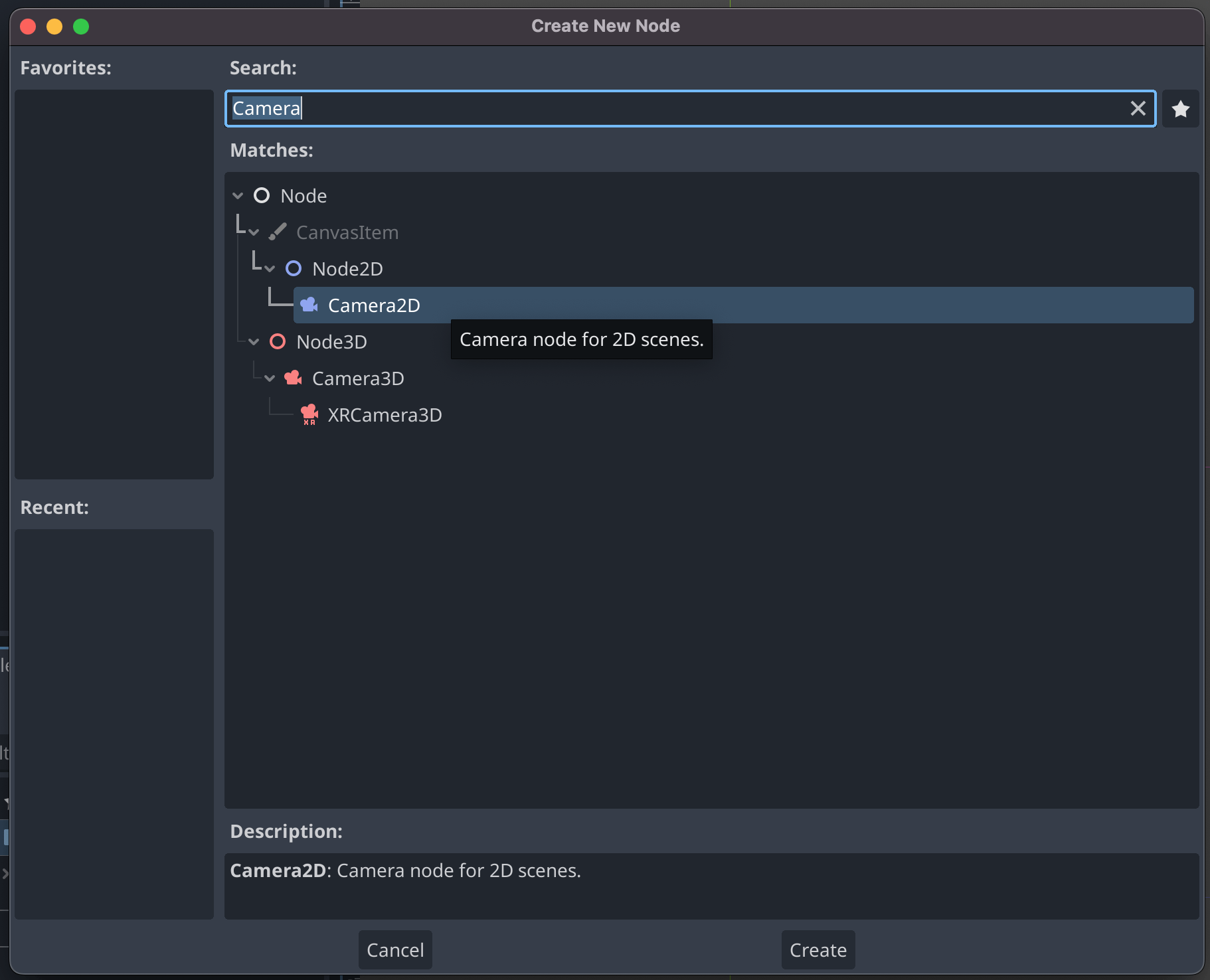 finding the camera node