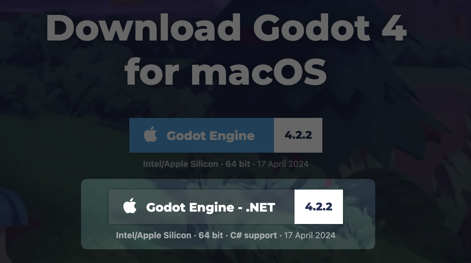 godot engine homepage with download