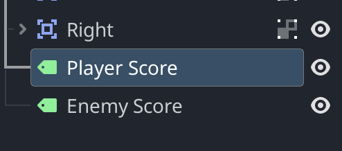 Player and Enemy Score labels