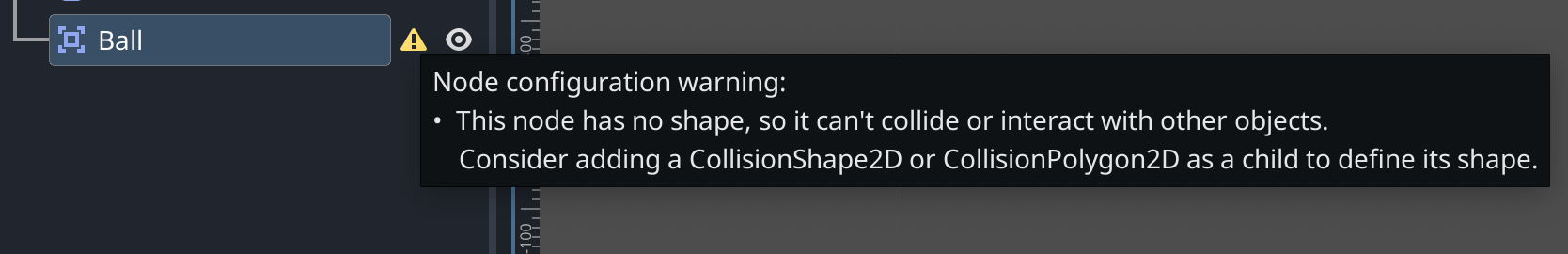 Node configuration warning: this node has no shape