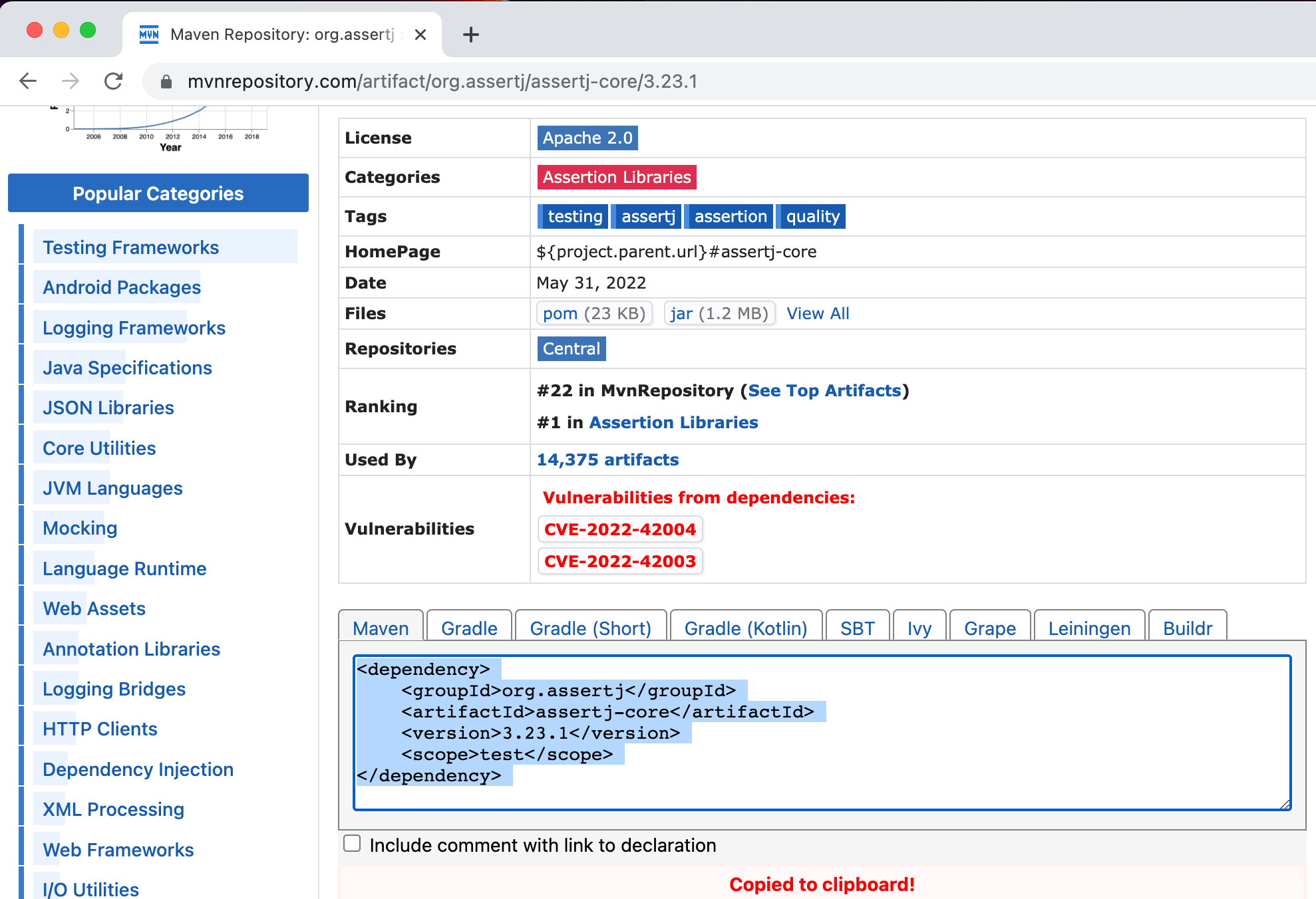 MvnRepository Maven format