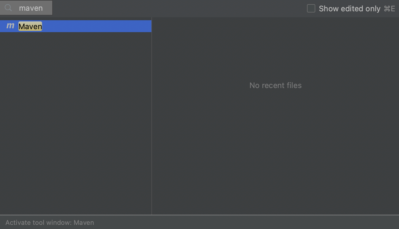 Recent Files Maven