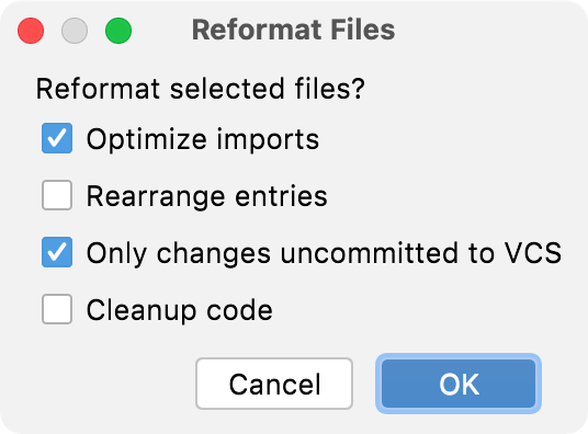 Options to reformat a directory