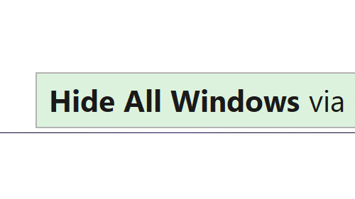 Hide all Tool Windows