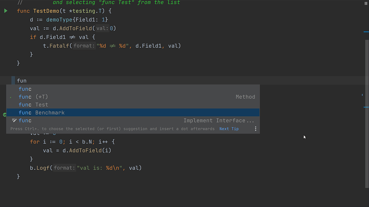 Live Template to write benchmark function