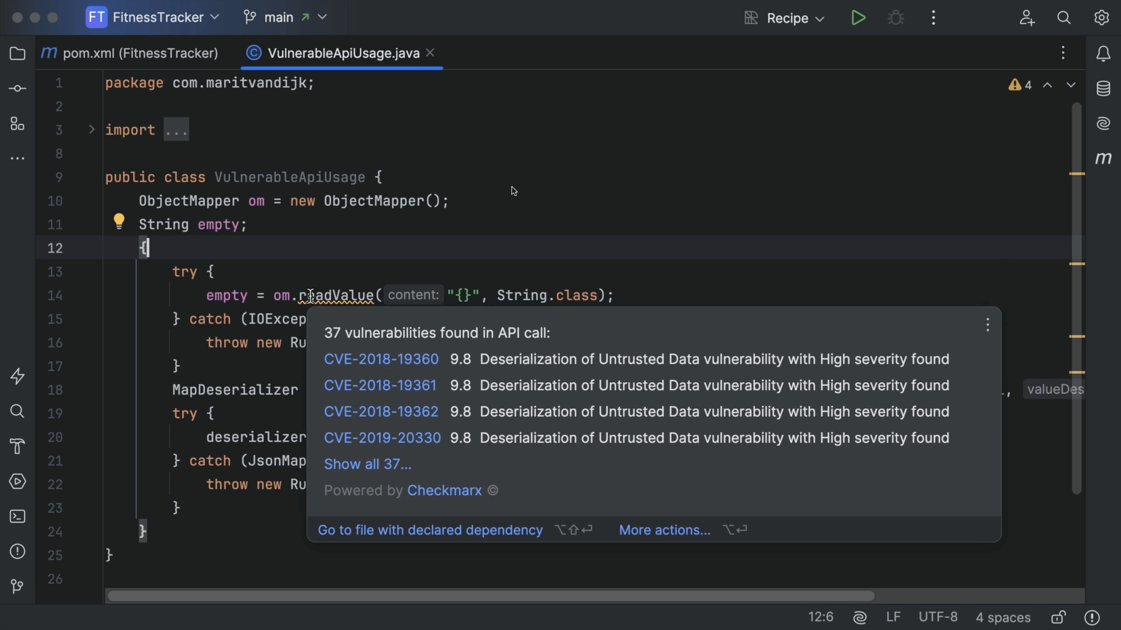 Vulnerable API Usage