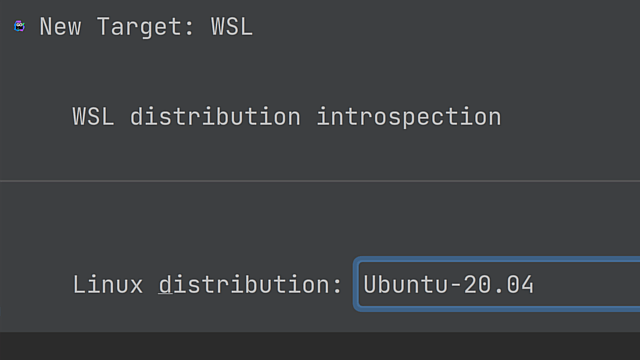 Run Target support via WSL