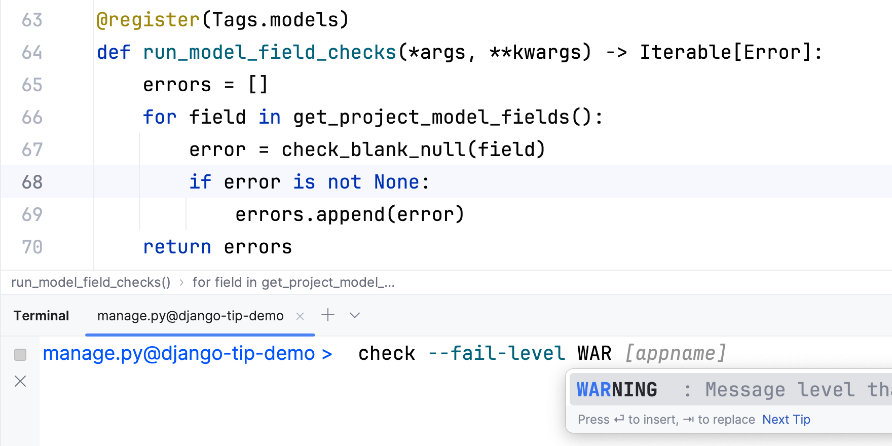 Automate checks for your Django project