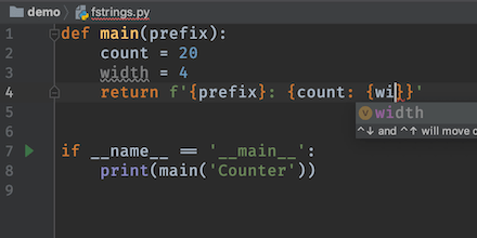 Parsed f-string expressions