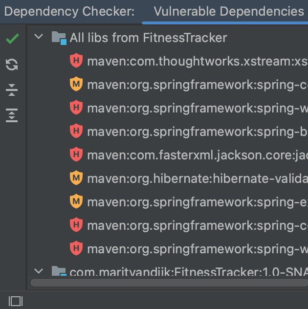 Vulnerable Dependencies tool window