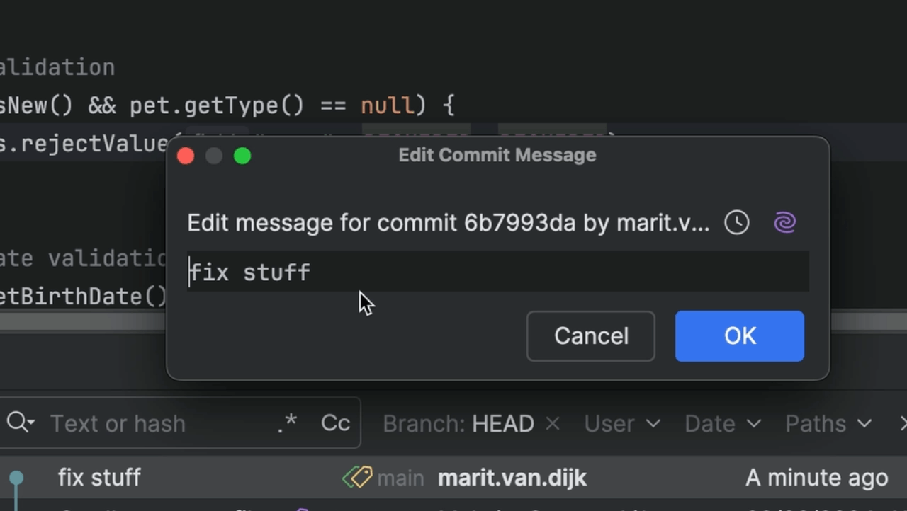 Edit commit message