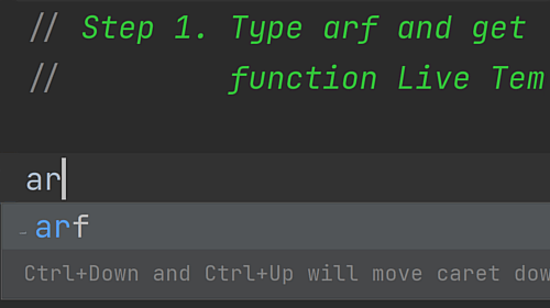 Live Template for Arrow Function