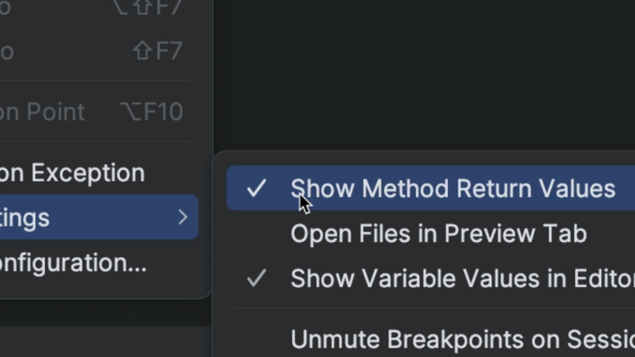 See Return Values in Variables View