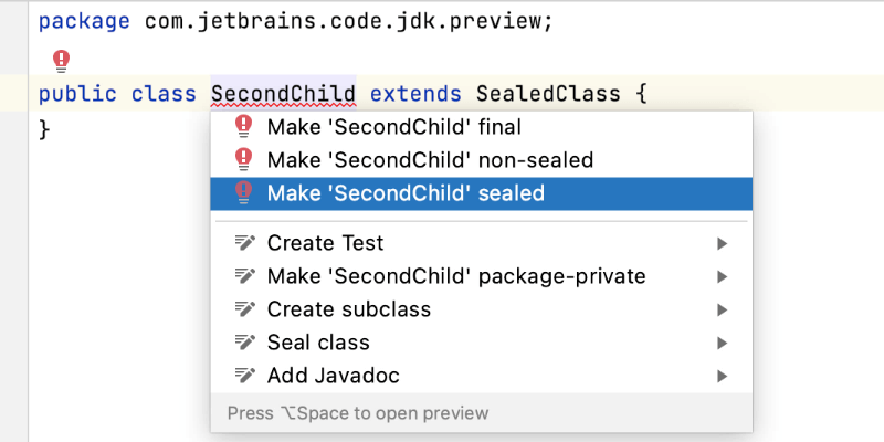 Create a Correct Child Sealed Class