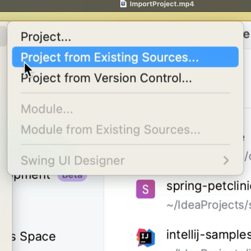 Import existing project