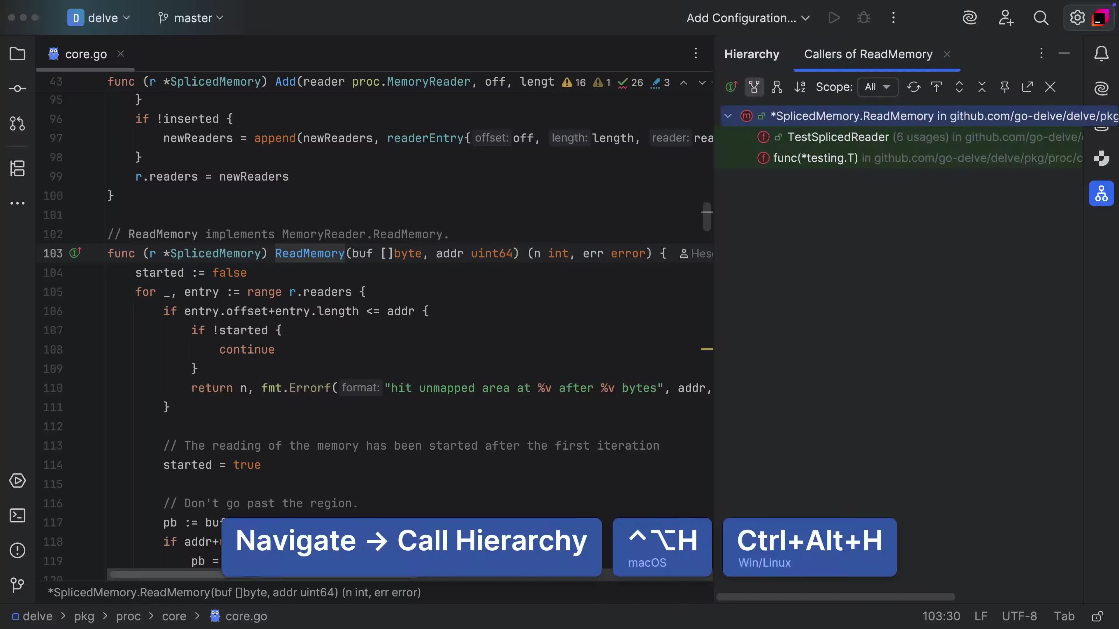 Working with the Call Hierarchy
