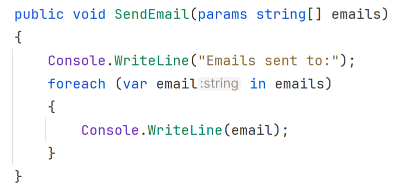 Params collection in C#