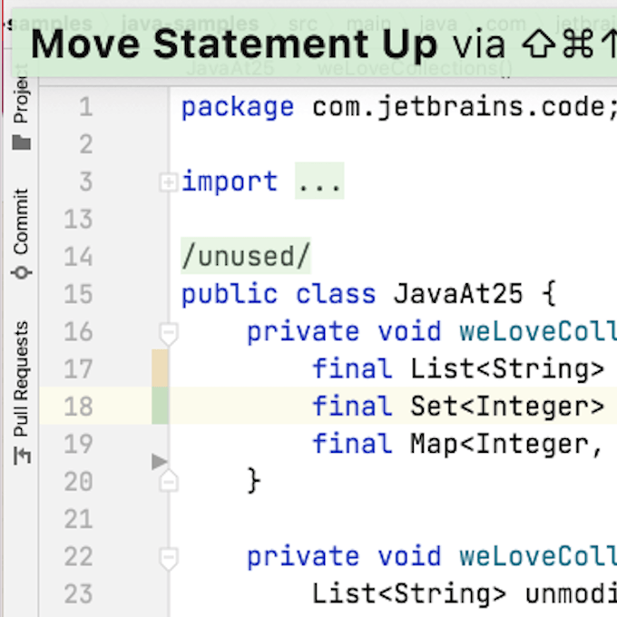 Rearranging Code in IntelliJ IDEA.