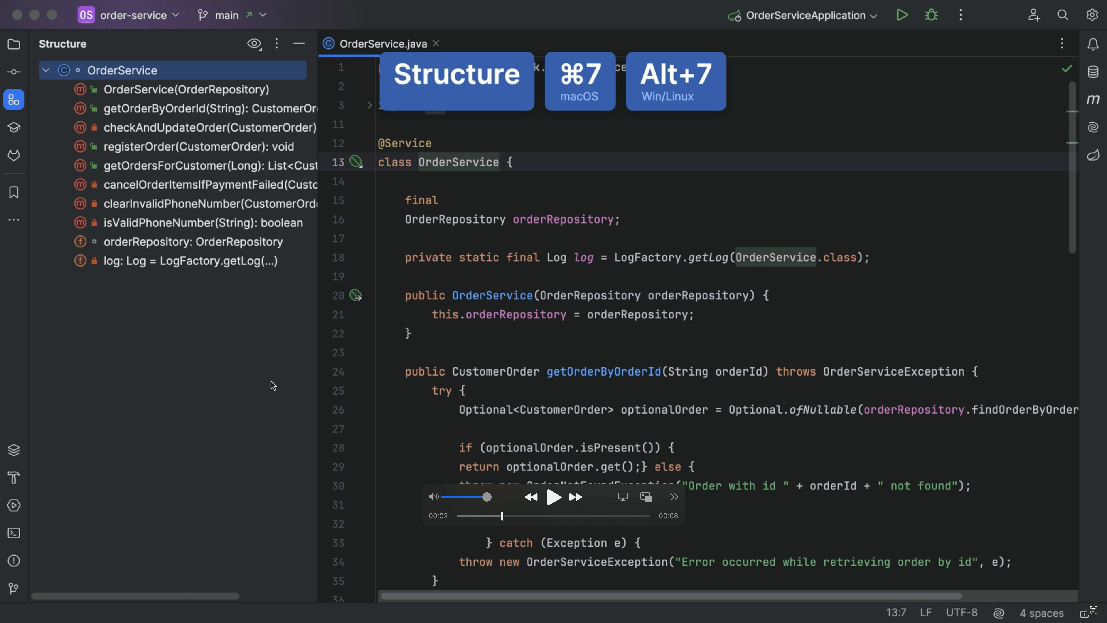 Structure tool window