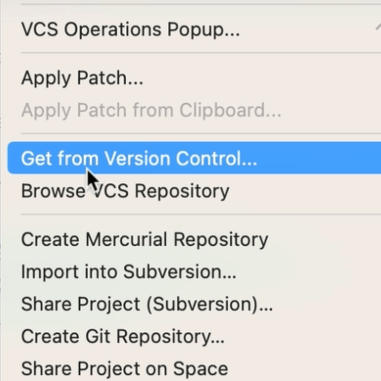 Project from version control