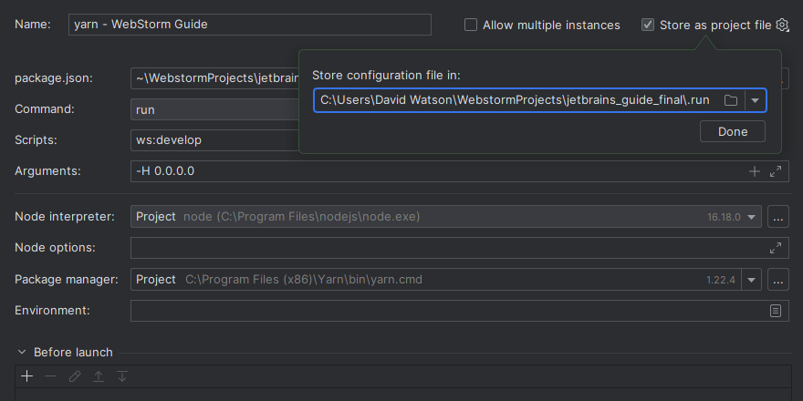 Share Run Configurations